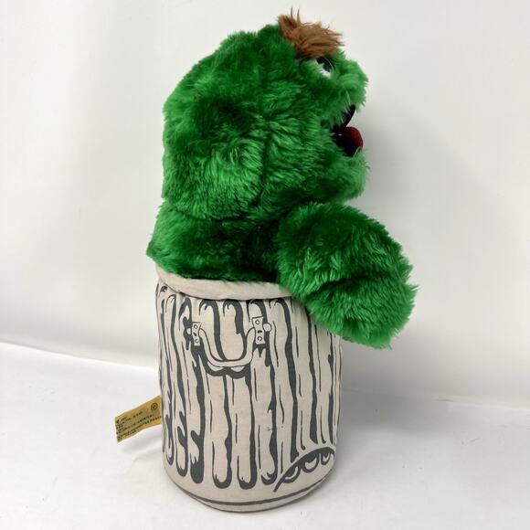 Sesame Street Applause Plush Oscar the Grouch Vintage Muppets Trash Can 12” - Picture 10 of 10